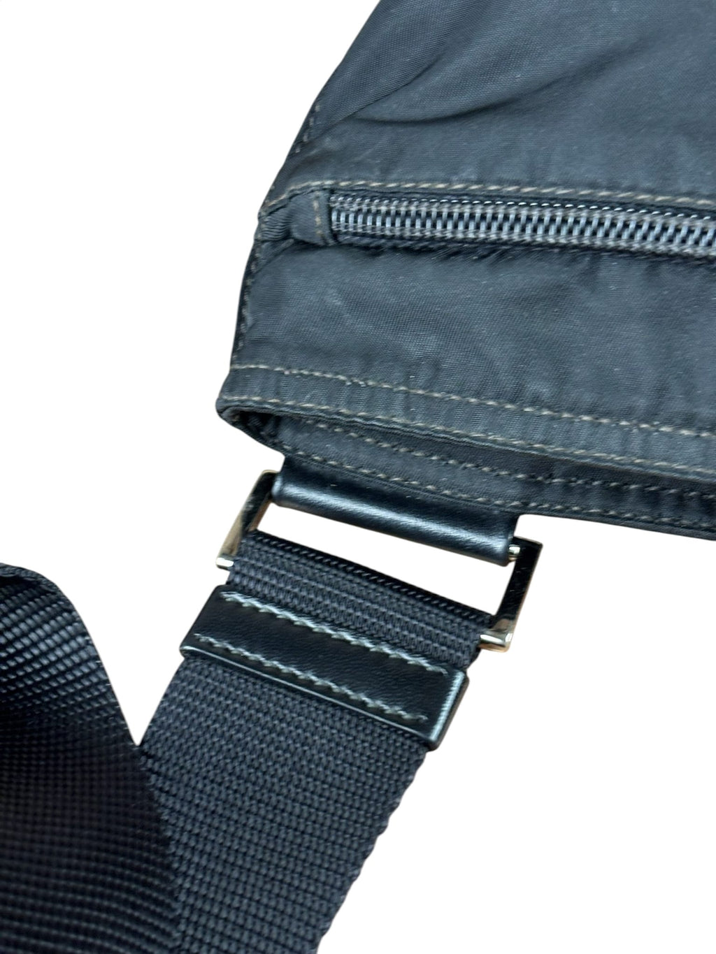 Prada Black Vela Nylon Flat Crossbody Bag