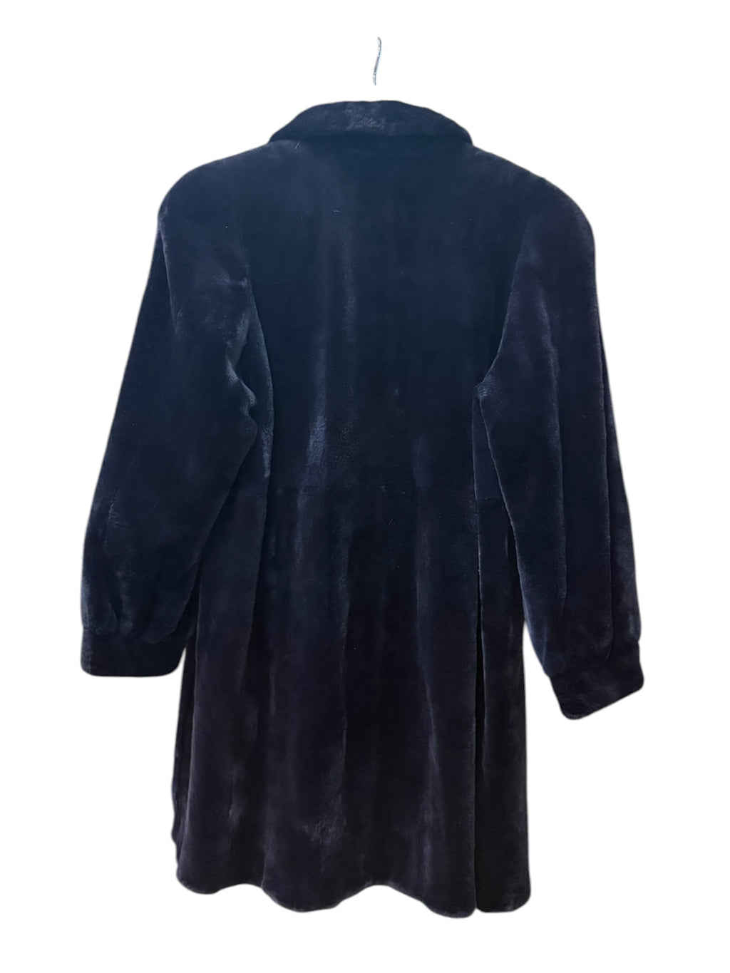 Vintage Saga Navy-Dyed Shaved Mink Fur Long Coat