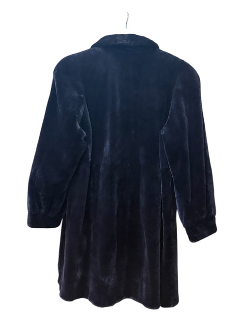 Vintage Saga Navy-Dyed Shaved Mink Fur Long Coat
