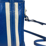 Balenciaga White/Blue Bazar Stripe Two-Way Tote Bag