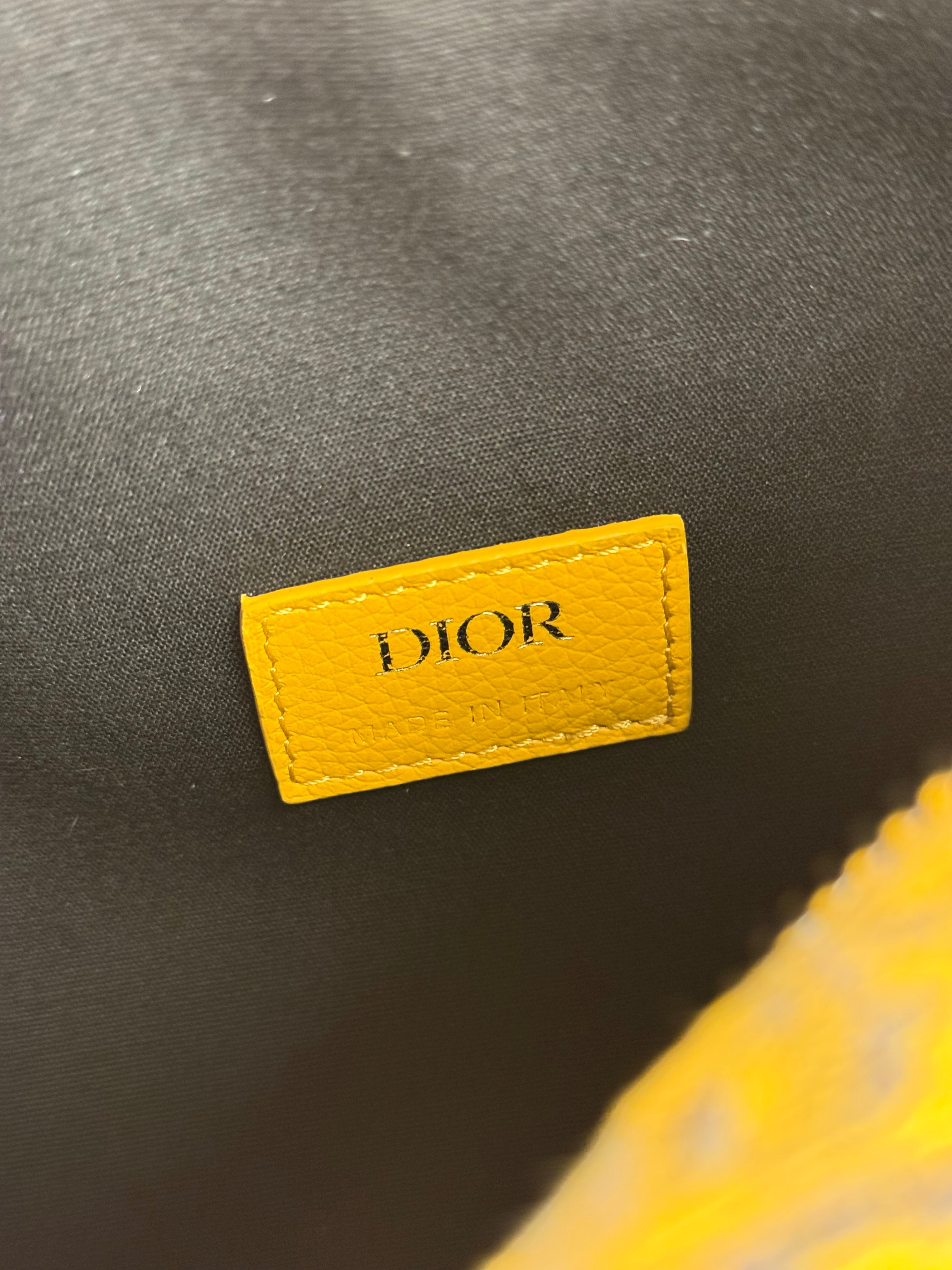 Christian Dior Yellow Oblique Canvas Lingot 22 Shoulder Bag