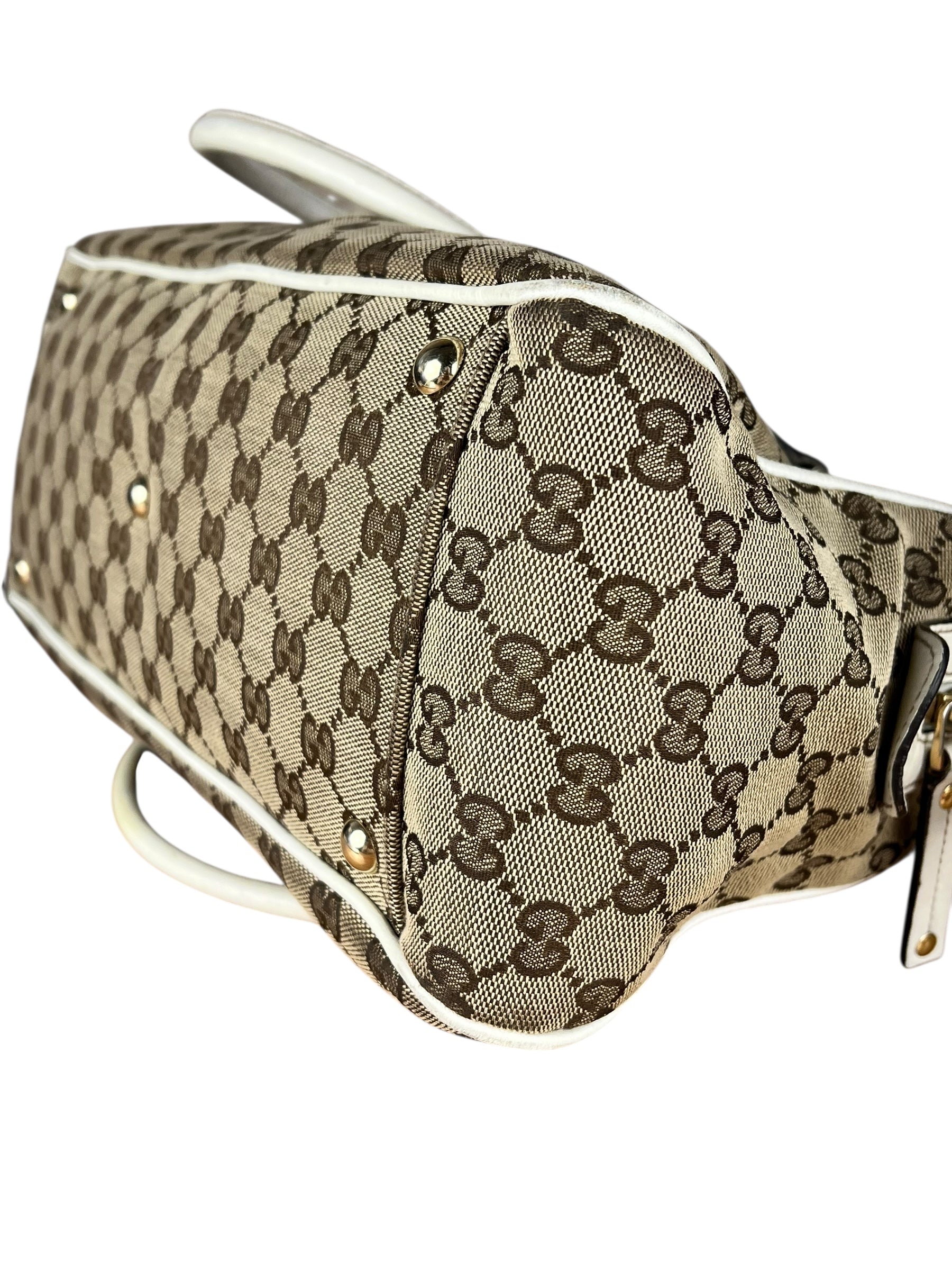 Gucci GG Canvas Trophy Boston Bag
