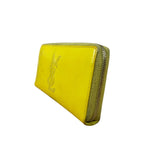 Yves Saint Laurent Yellow Patent Leather Zip-Around Long Wallet