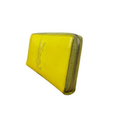 Yves Saint Laurent Yellow Patent Leather Zip-Around Long Wallet