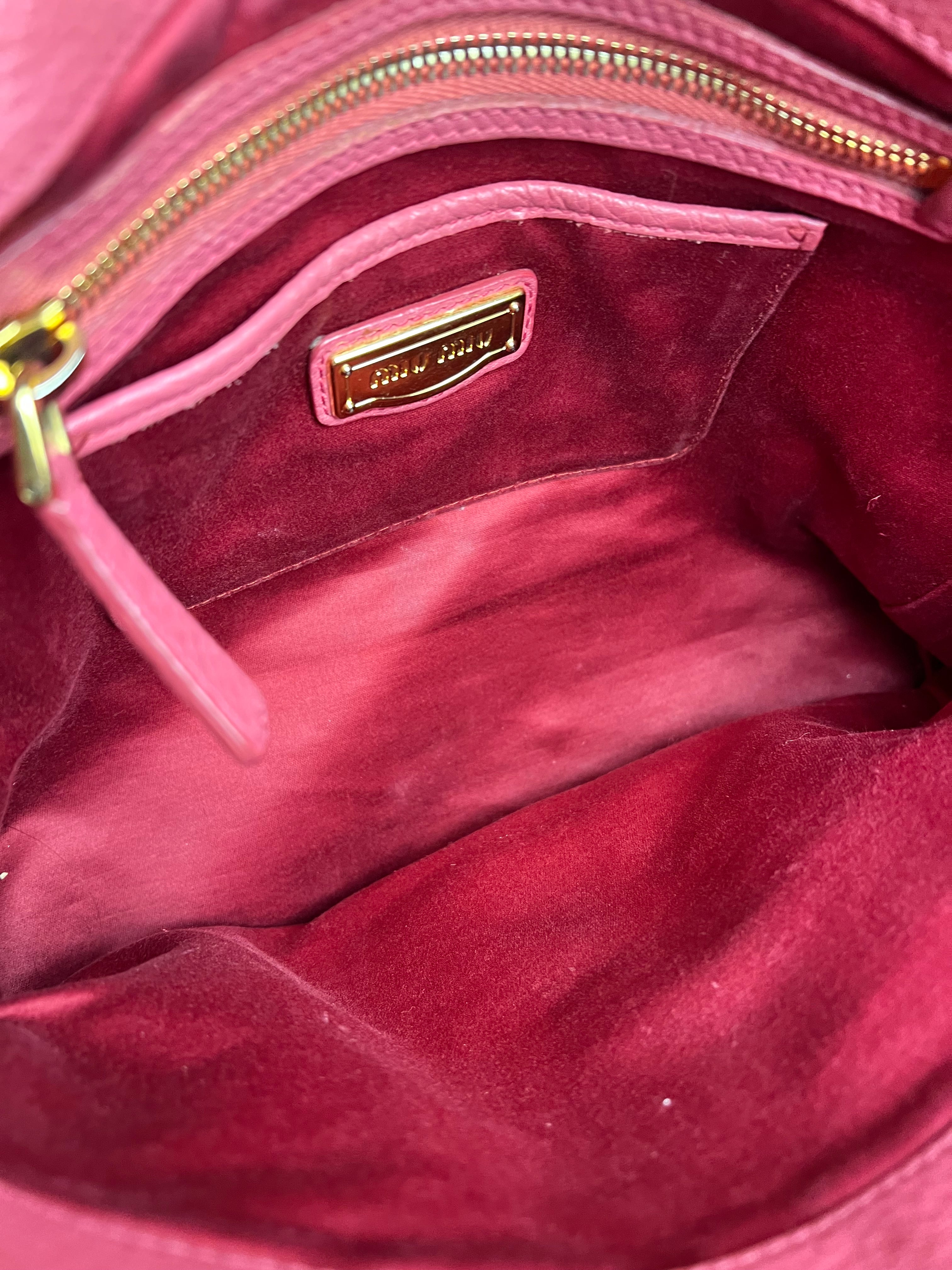 Miu Miu Pink Leather 2Way Tote Bag
