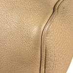Prada Beige Leather Vitello Daino Buckle Shoulder Bag