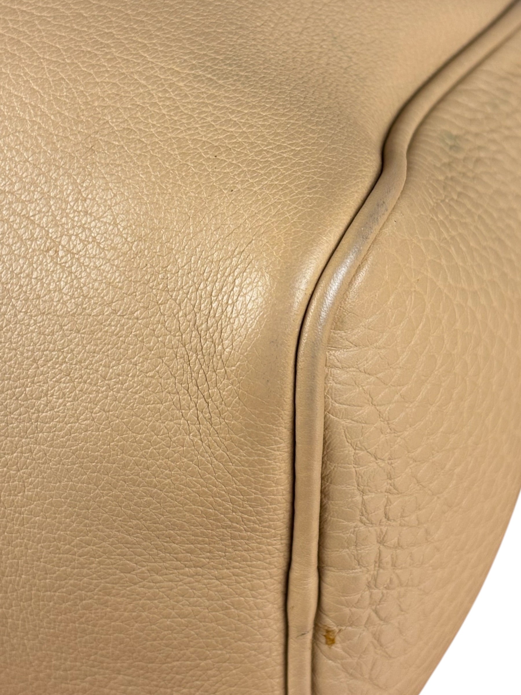 Prada Beige Leather Vitello Daino Buckle Shoulder Bag