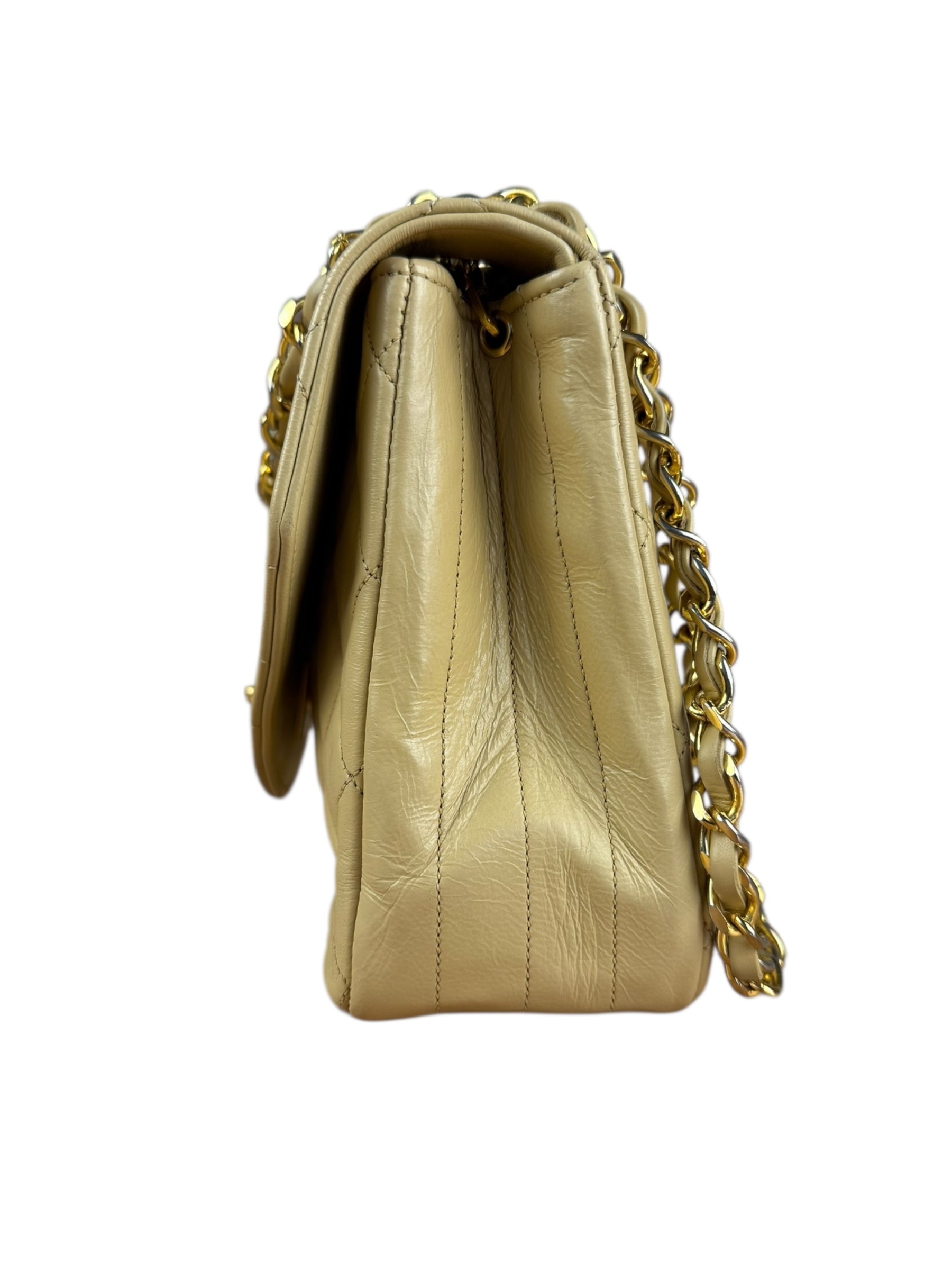 Chanel 1986 Beige Curved Flap Bag