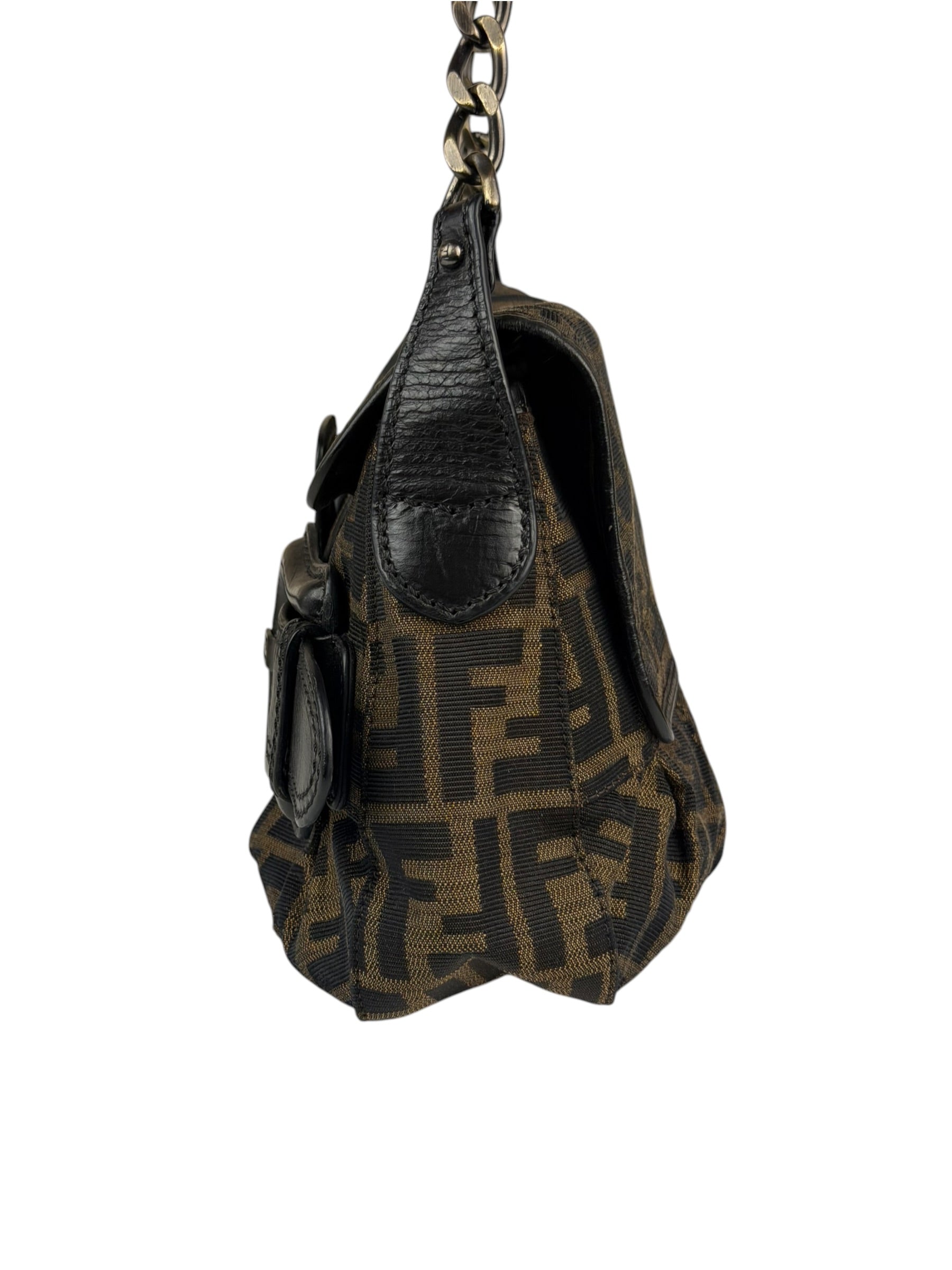 Fendi FF Zucca Vintage B Flap Shoulder Bag
