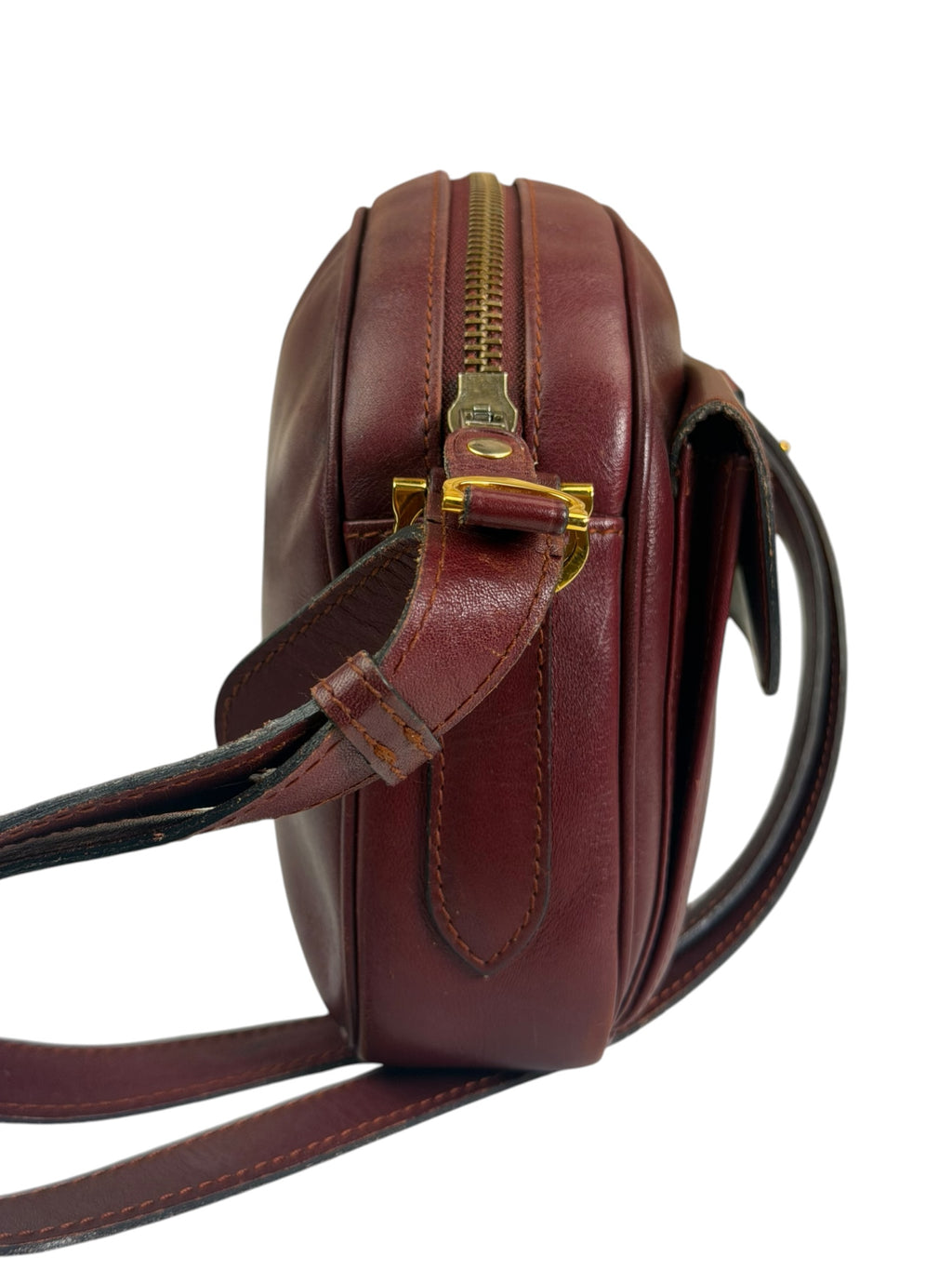 Cartier Burgundy Leather Must Line Camera Bag