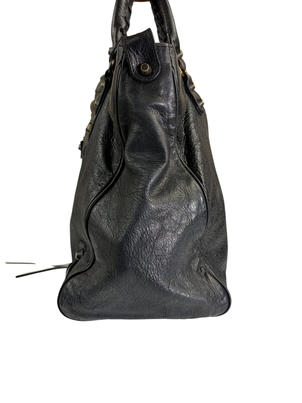 Blanciaga Black Lambskin Velo Moto Handbag