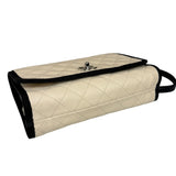 Chanel White Caviar Quilted Top Handle Flap Bag 2018