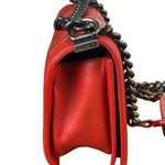 Chanel Red Quilted Lambskin Boy Flap Bag 2013