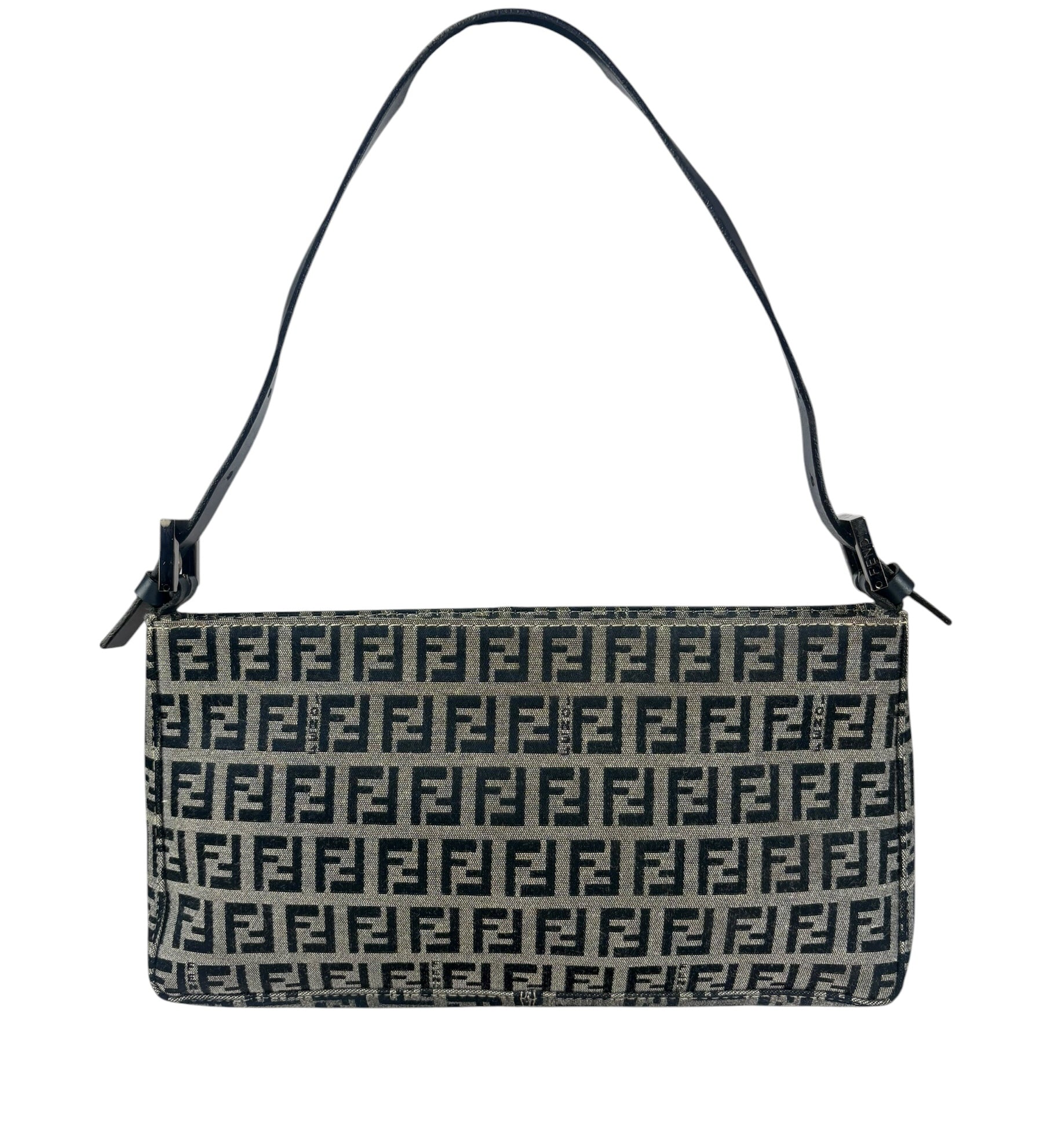 Fendi Vintage Navy Zucca Print Pochette