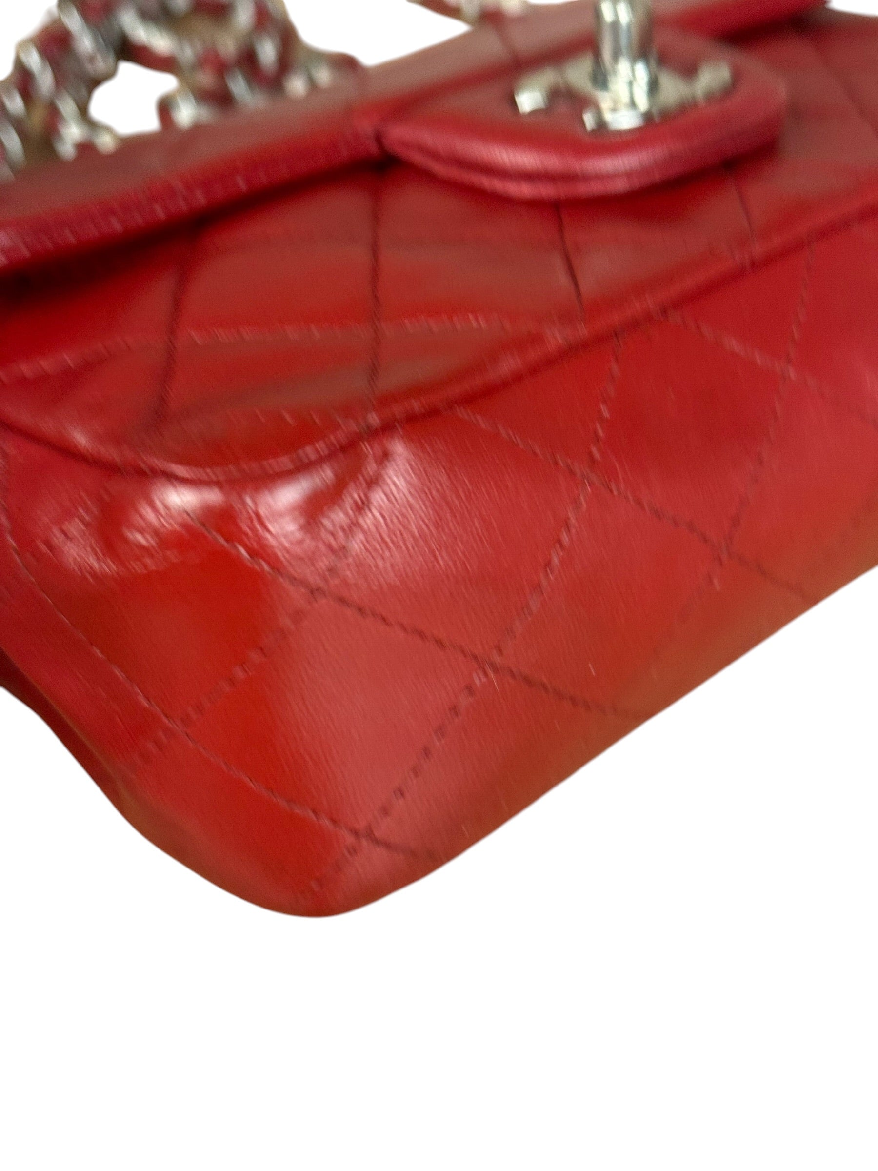 Chanel Red Quilted Leather Classic Mini Flap Bag 2012