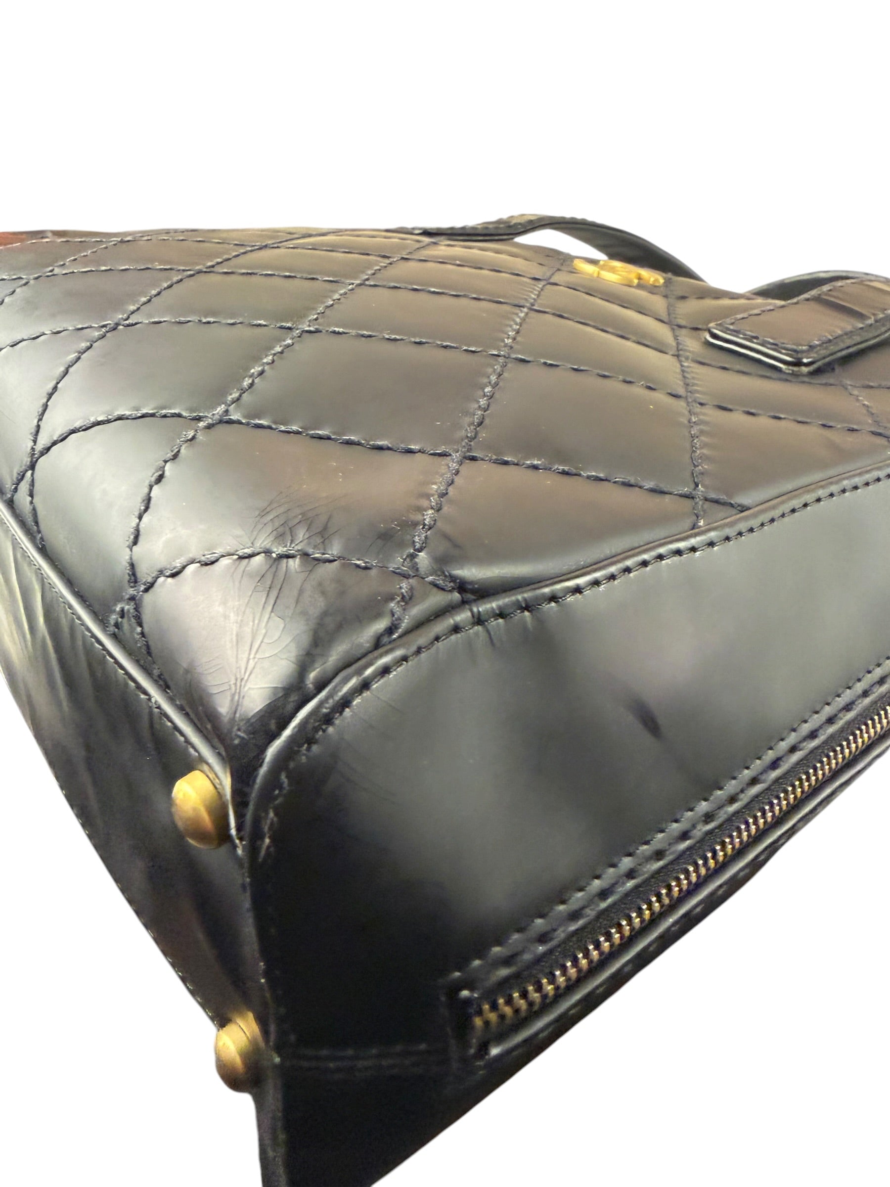 Chanel Black Leather Wild Stitch Tote Bag 2002