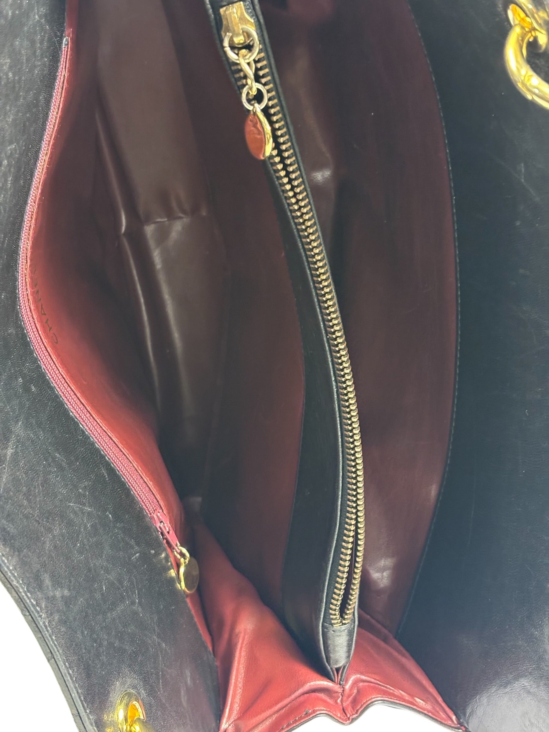 Chanel Black Quilted Lambskin CC Timeless Shopping Tote Late 90s