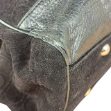 Salvatore Ferragamo Black Leather Trim Gancini Monogram Canvas Shoulder Bag