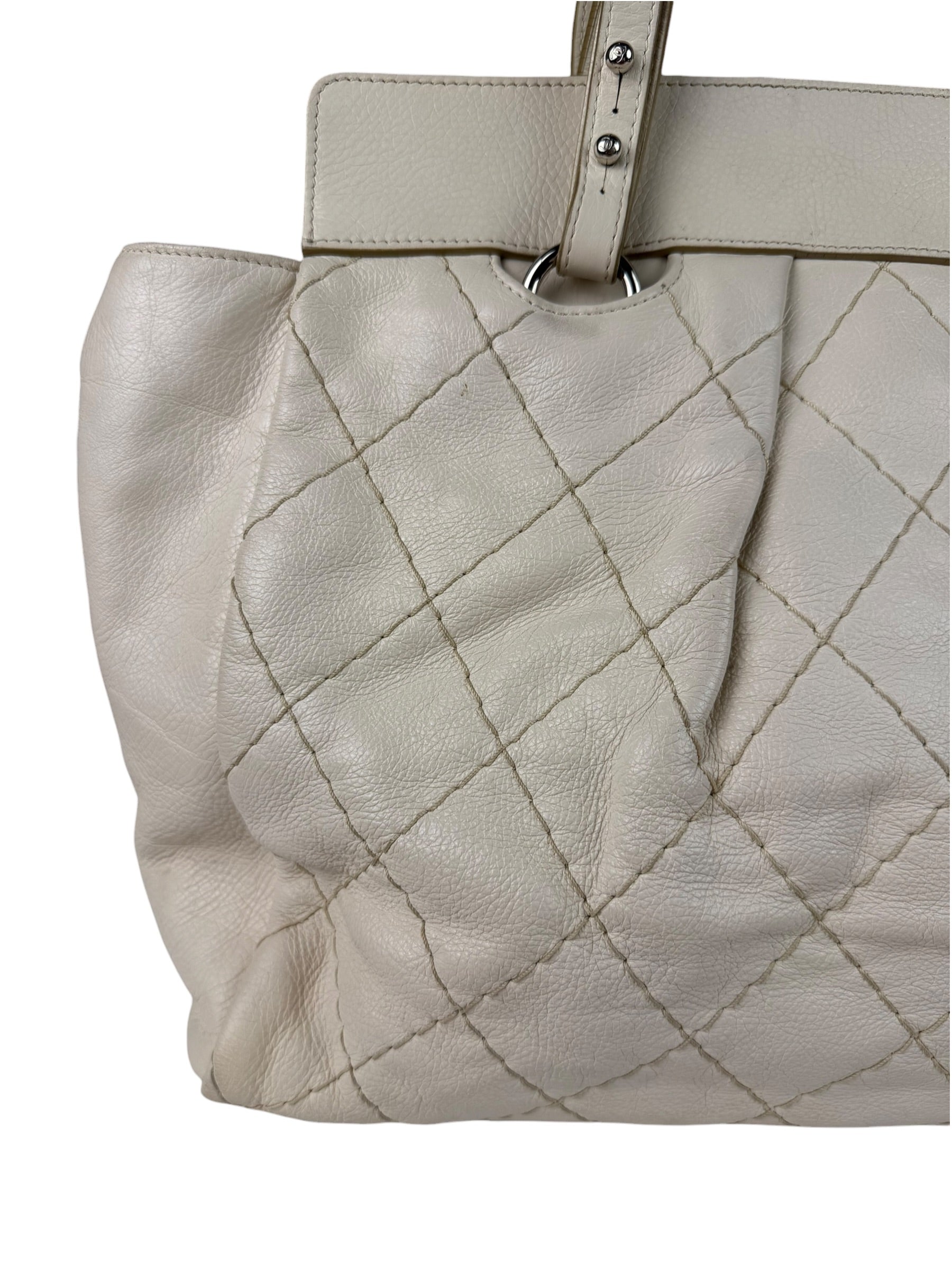 Chanel Beige Quilted Leather Tote 2009