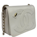 Chanel White Leather CC Mania Flap Bag 2019