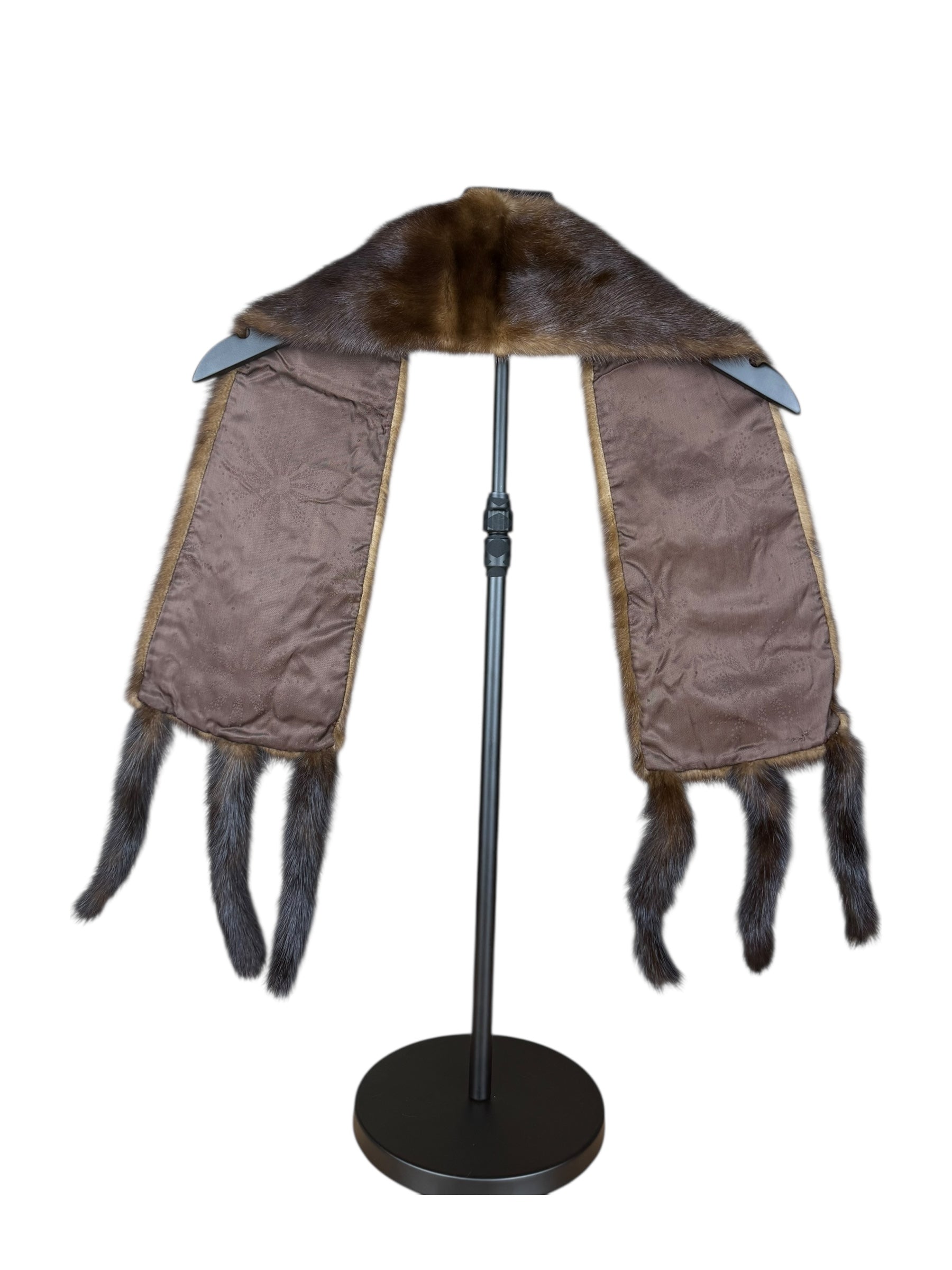 Vintage Brown Fur Tailed Shawl