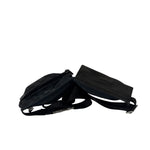 Gucci Black Leather Trim GG Double Pocket Bel Bag