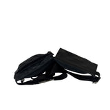 Gucci Black Leather Trim GG Double Pocket Bel Bag
