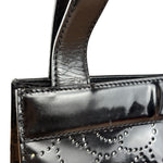 Chanel Black Patent Leather Perforated Camellia Tote Bag 2003