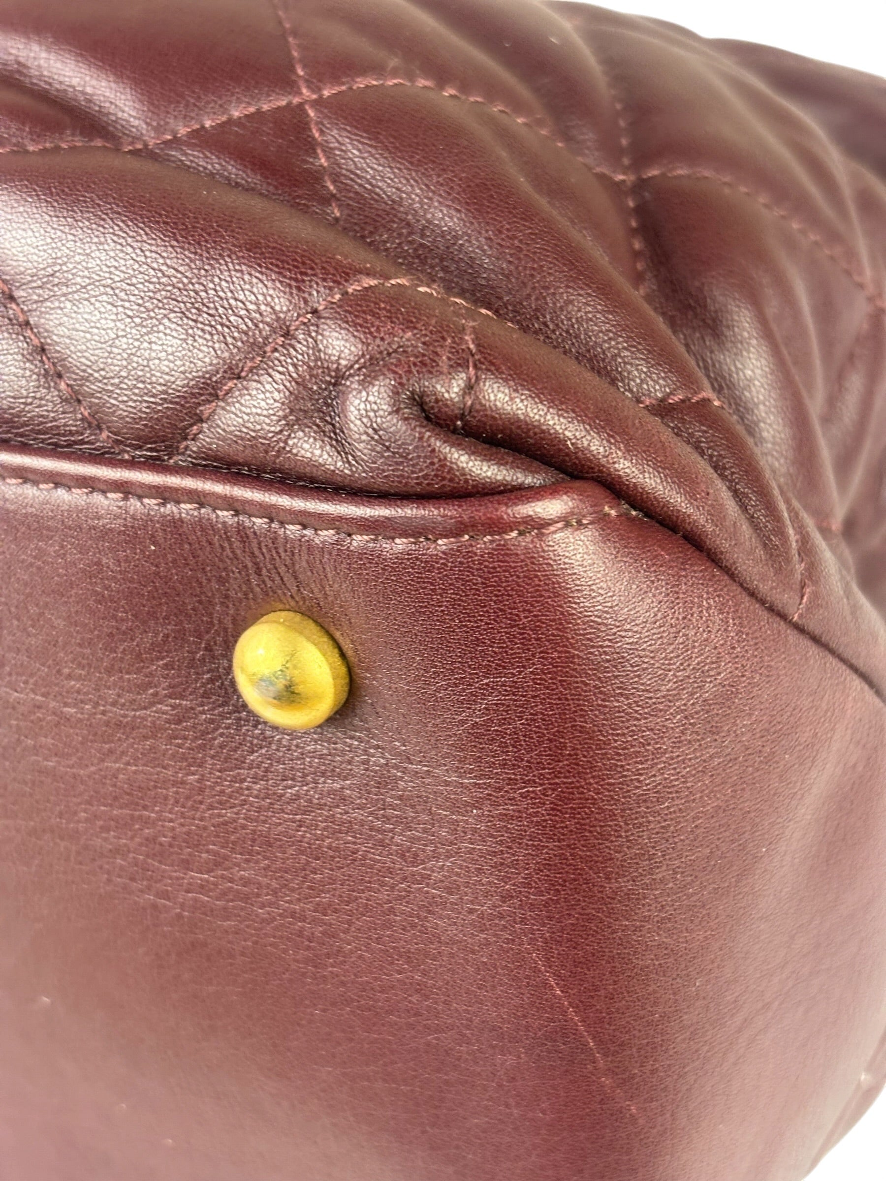 Chanel Bi-Color Burgundy Quilted Soft Elegance Tote 2014