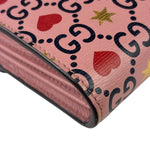 Gucci Pink Leather Dionysus GGCrystal Valentines Small Wallet On Chain
