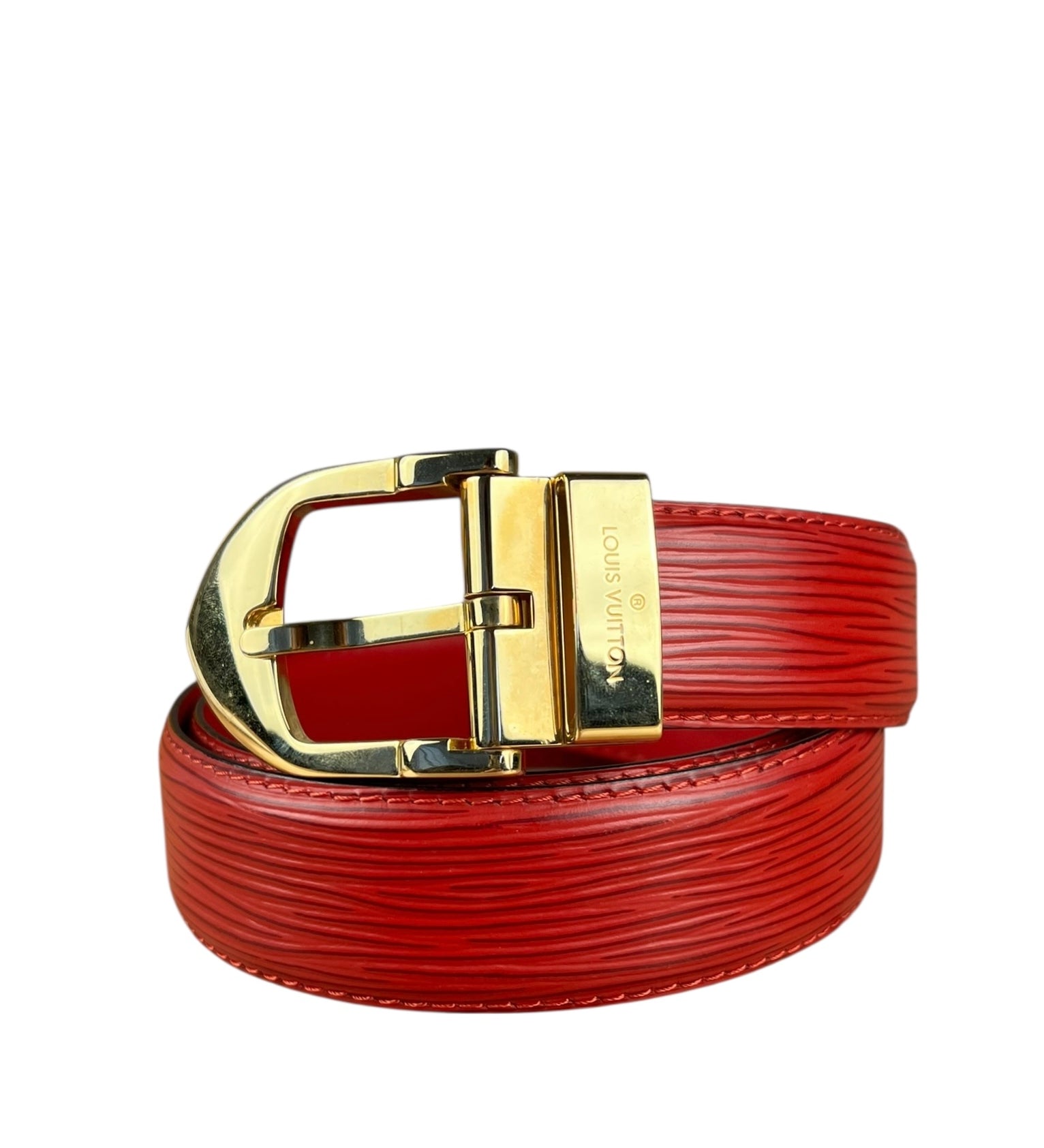 Louis Vuitton Red Epi Leather Belt