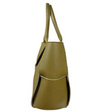 Bottega Veneta Muted Olive Intreccio Arco Woven Leather Tote