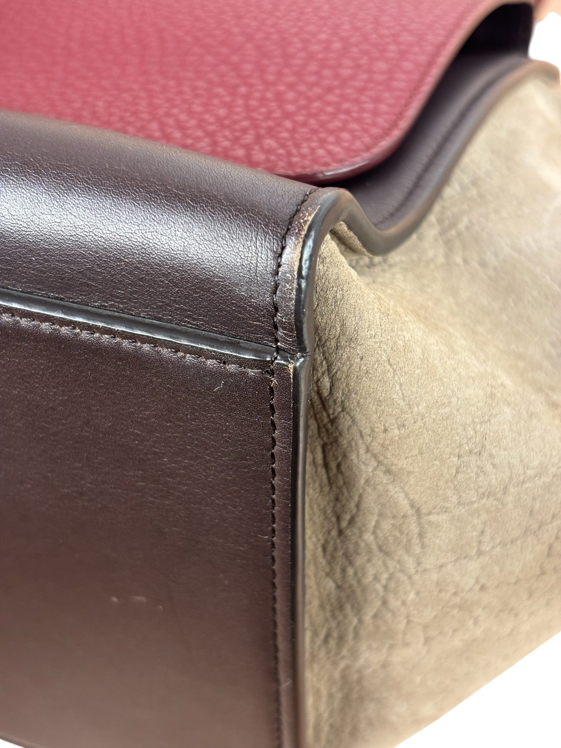 Celine Colorblock Leather/Suede Two-Way Bag