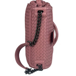 Bottega Veneta Purple Leather Rialto Intrecciato Shoulder Bag
