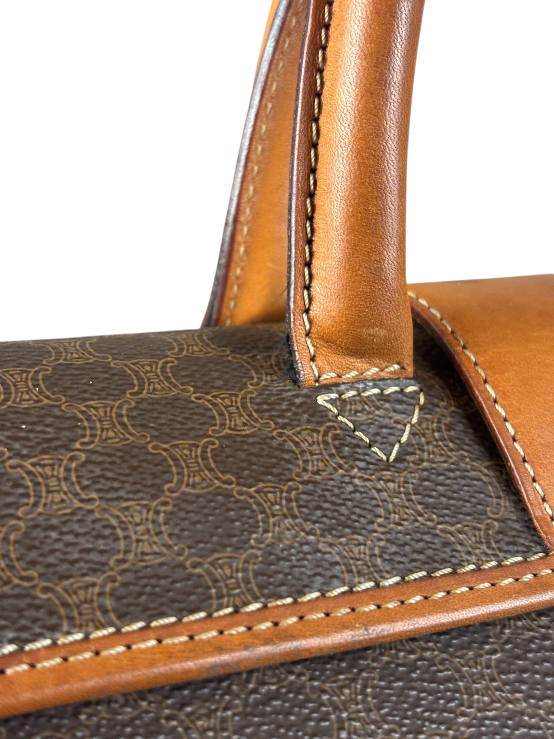 Celine Vintage Macadam Coated Canvas Weekender Travel Bag