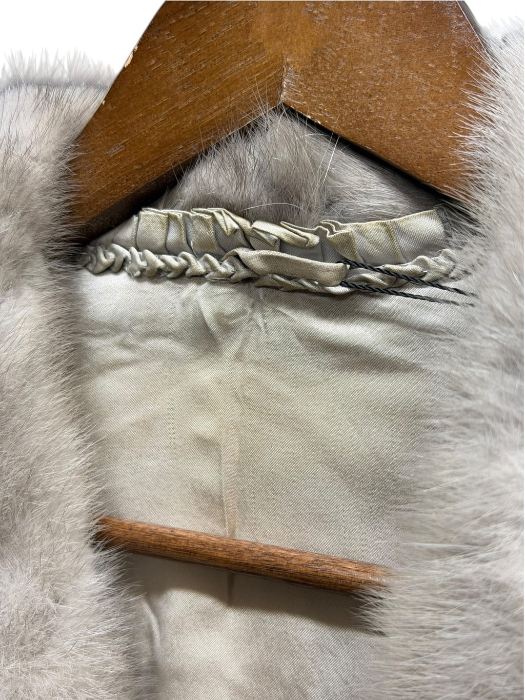 Vintage Grey Chevron Mink Fur Coat