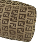 Fendi Brown Leather Trim Zucca Mamma Baguette