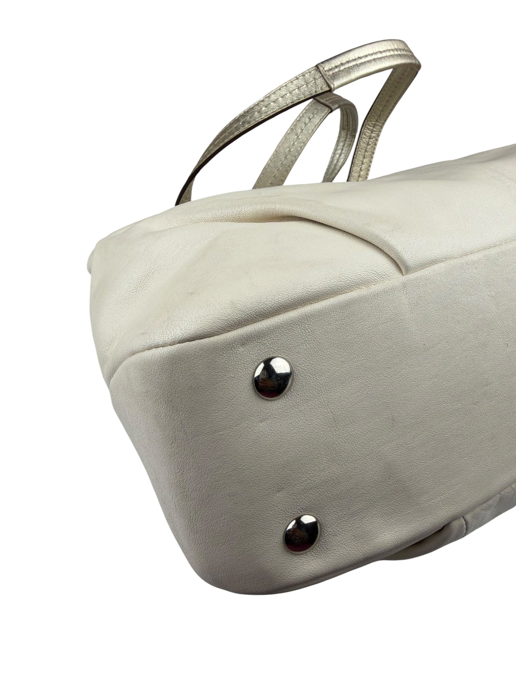 Coach Cream Pebbled leather Carryall Soho Shoulder Bag