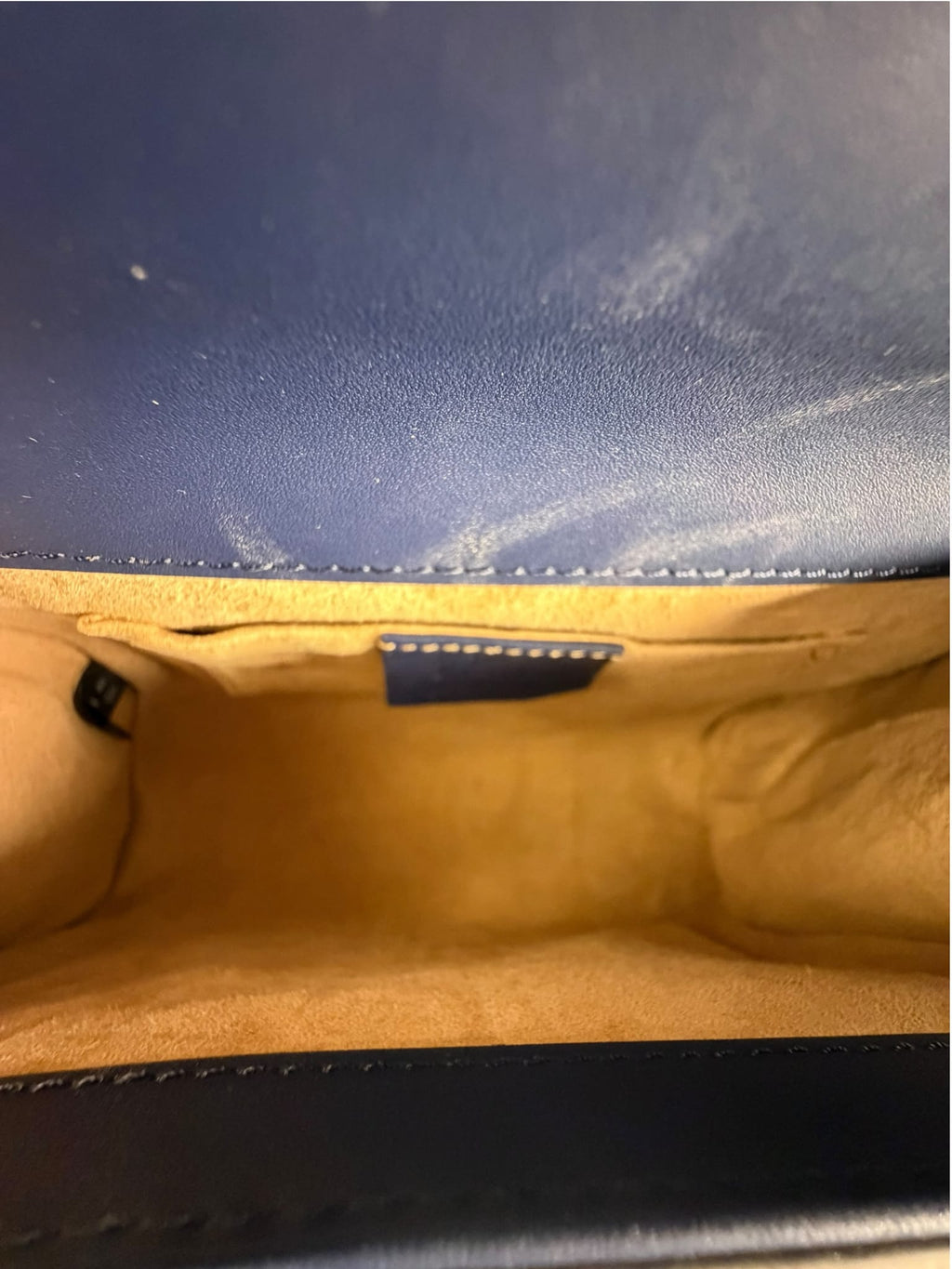 Gucci Navy Leather Small Padlock Shoulder Bag