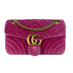 Gucci GG Marmont Pink Velour Chain Bag