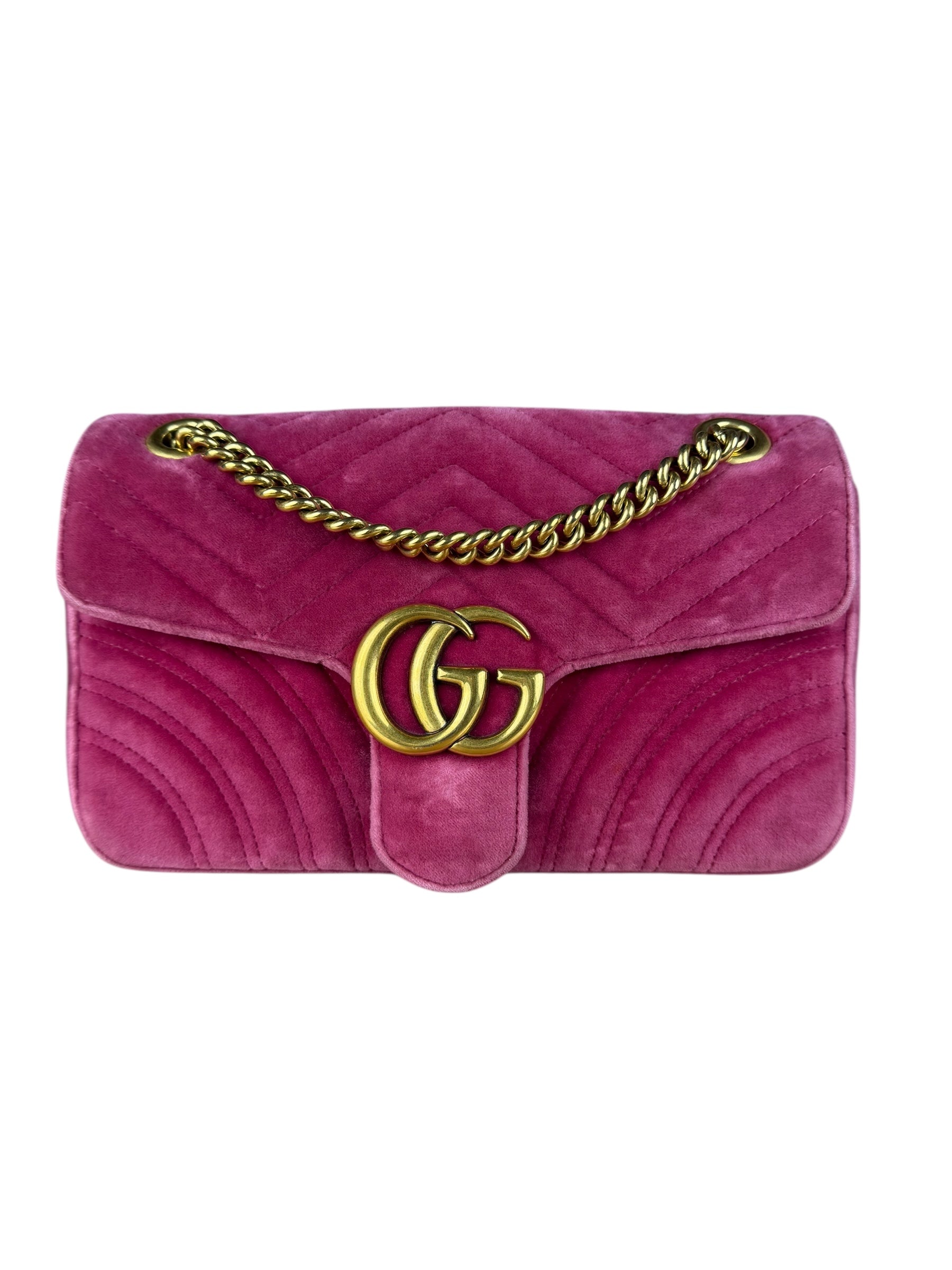Gucci GG Marmont Pink Velour Chain Bag