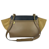 Celine Tri-Color Beige Leather/Suede Trapeze Medium Two-Way Bag