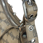 Balenciaga BB Brown Coated Canvas Monogram Le Cagole Shoulder Bag