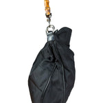 Gucci Vintage Black Canvas Bamboo Handle Bag