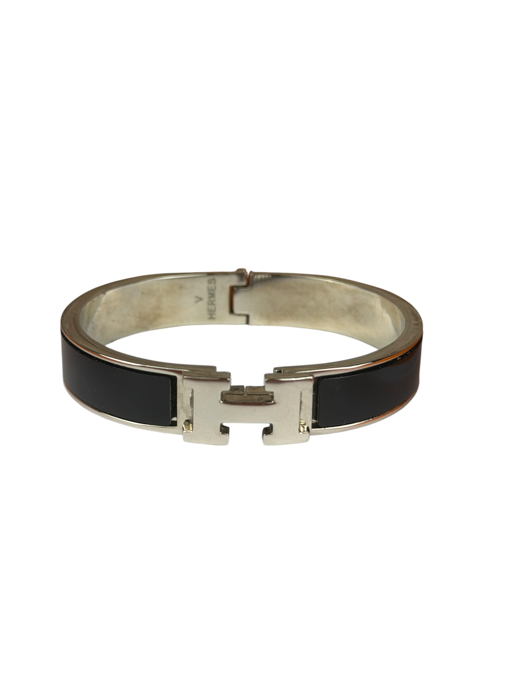Hermes H Black/Palladium Clic Bracelet