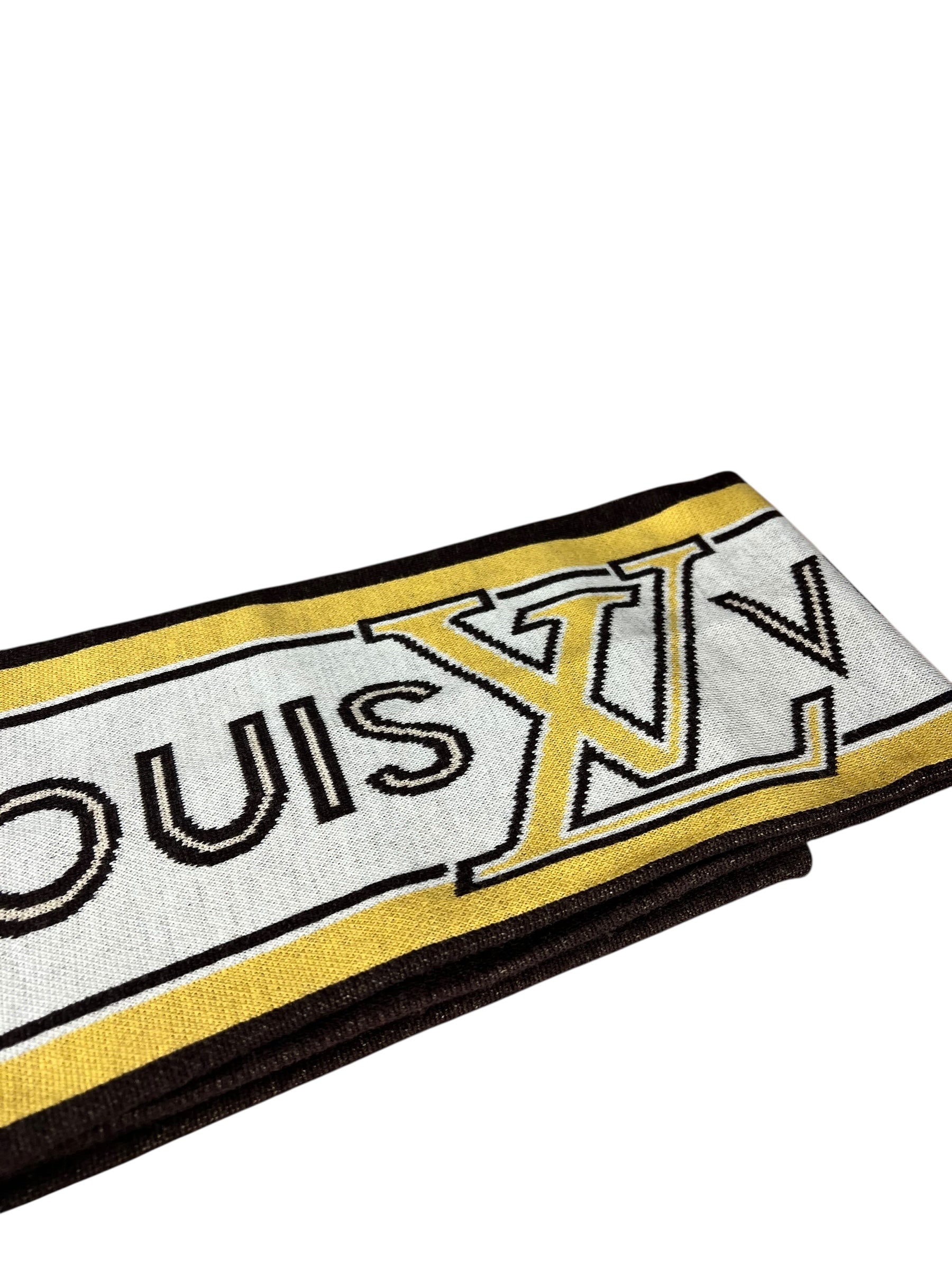 Louis Vuitton LV Essential Logo Scarf Yellow Wool