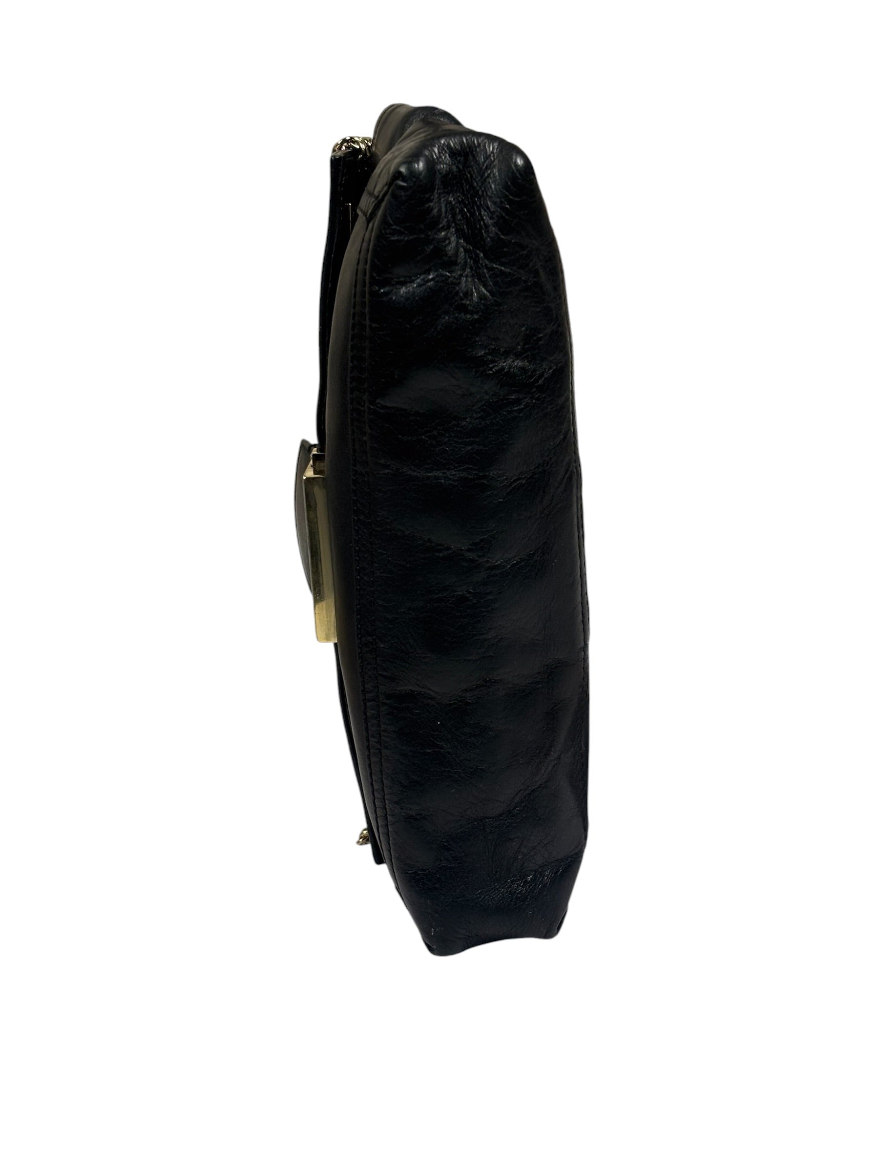 Fendi Black Leather Maxi Baguette
