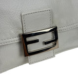 Fendi White Leather Baguette