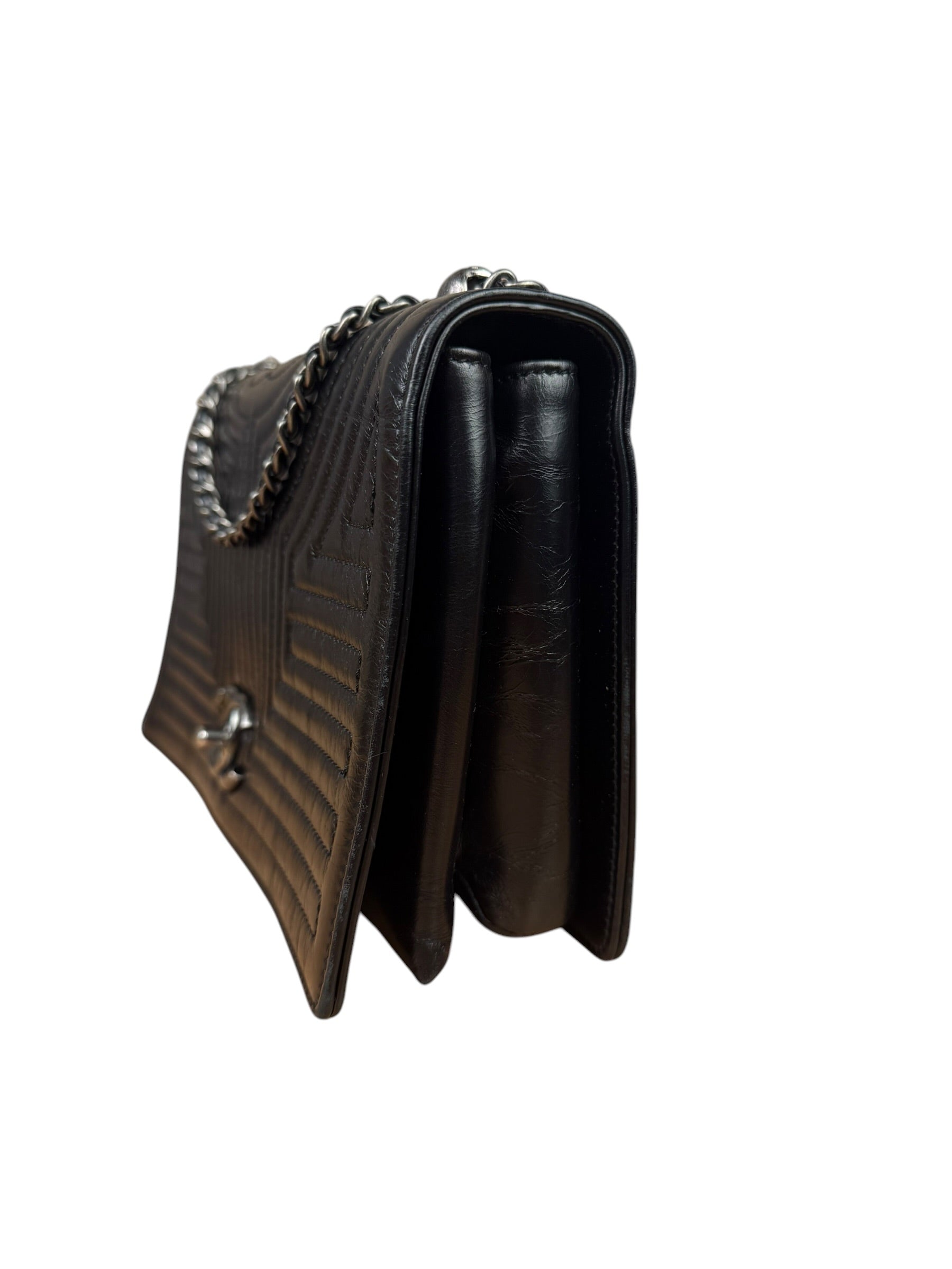 Chanel Black Leather Paris-Seoul Korean Garden Flap Bag 2015