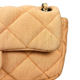 Chanel CC Flap Bag Peach Jersey Quilt